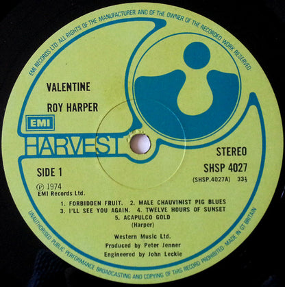 Roy Harper : Valentine (LP, Album)