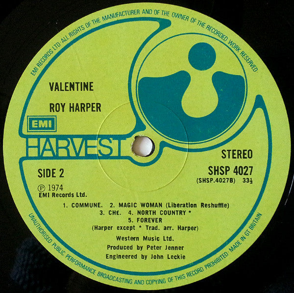 Roy Harper : Valentine (LP, Album)