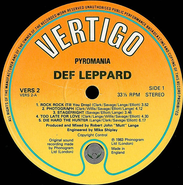 Def Leppard : Pyromania (LP, Album)