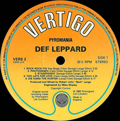 Def Leppard : Pyromania (LP, Album)