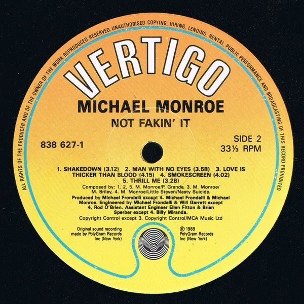 Michael Monroe : Not Fakin' It (LP, Album)