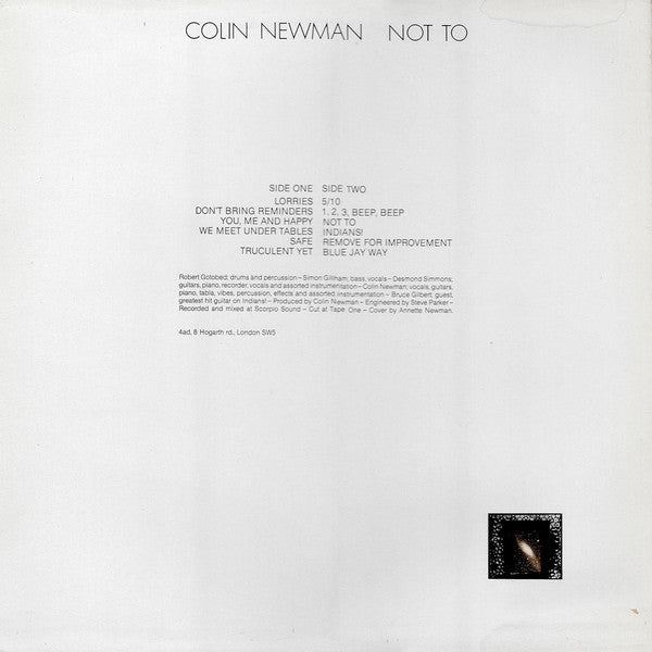 Colin Newman : Not To (LP, Album)