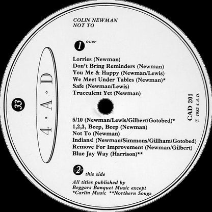 Colin Newman : Not To (LP, Album)