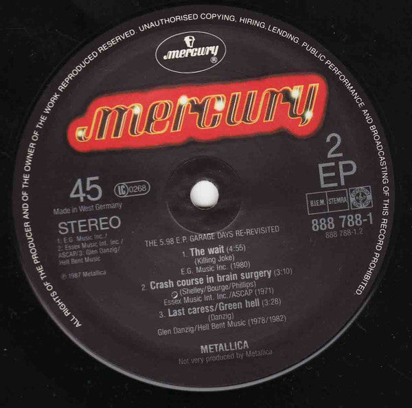 Metallica : The $5.98 E.P. - Garage Days Re-Revisited (12", EP)