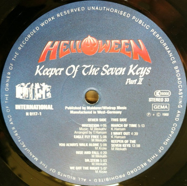 Helloween : Keeper Of The Seven Keys - Part II (LP, Album, Gat)
