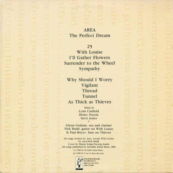 Area (4) : The Perfect Dream (LP, Album)