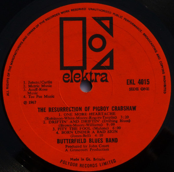 The Paul Butterfield Blues Band : The Resurrection Of Pigboy Crabshaw (LP, Album, Mono)