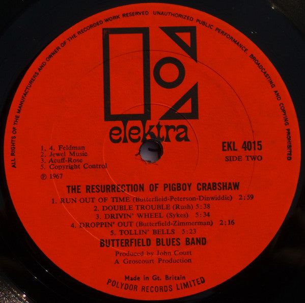 The Paul Butterfield Blues Band : The Resurrection Of Pigboy Crabshaw (LP, Album, Mono)