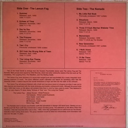 The Lemon Fog, The Nomads (3) : Three O'Clock Merrian Webster Time (LP, Comp, Ltd, Num, Yel)