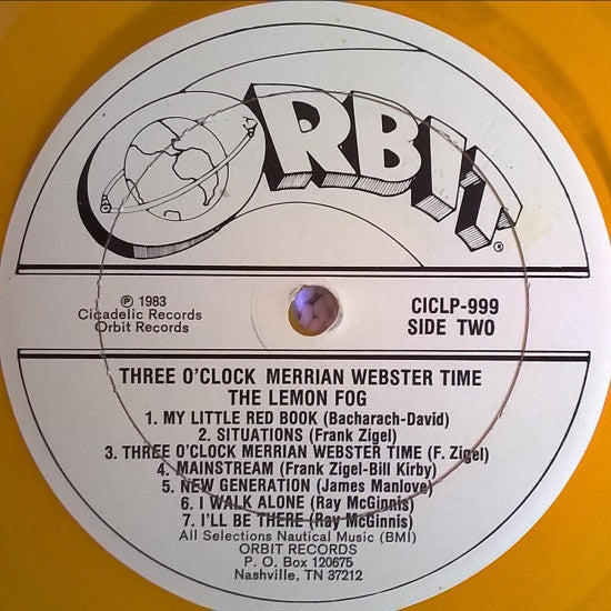 The Lemon Fog, The Nomads (3) : Three O'Clock Merrian Webster Time (LP, Comp, Ltd, Num, Yel)