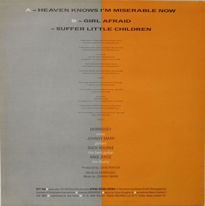 The Smiths : Heaven Knows I'm Miserable Now (12", Single, CBS)