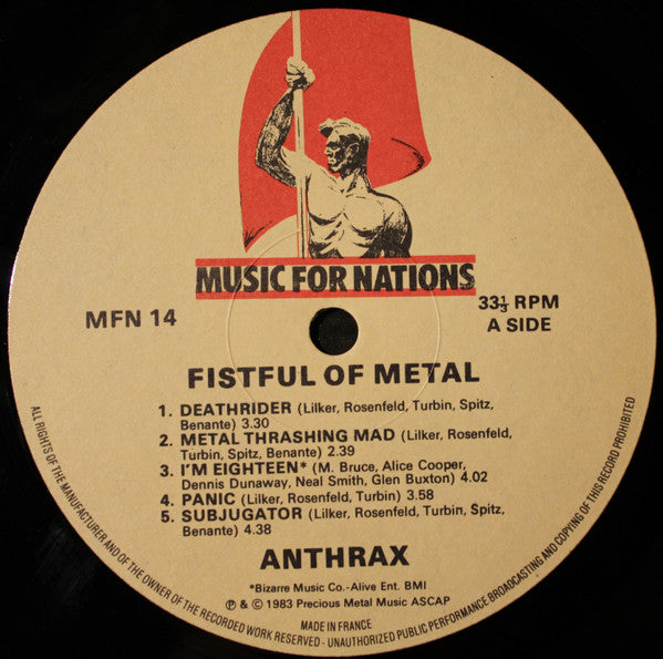 Anthrax : Fistful Of Metal (LP, Album)