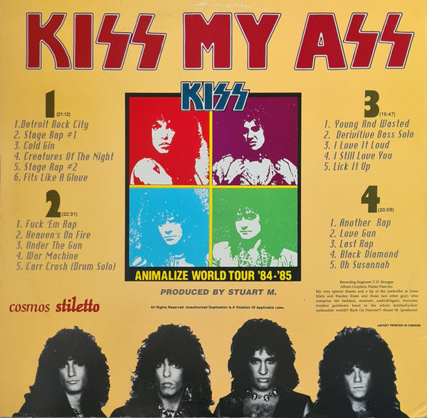 Kiss : Kiss My Ass (Animalize World Tour '84-'85) (LP, Ltd, Unofficial, Pin)