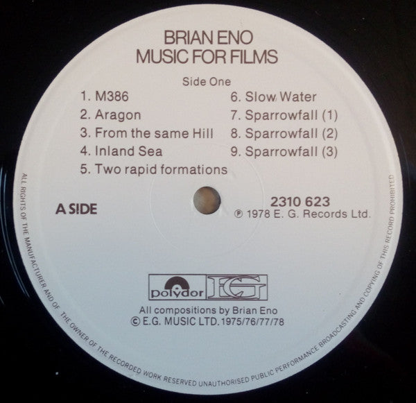 Brian Eno : Music For Films (LP, Album)