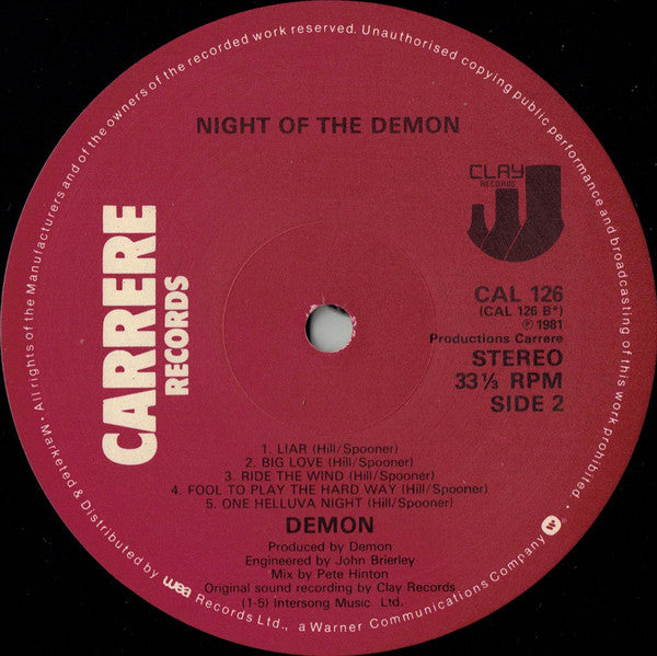 Demon (4) : Night Of The Demon (LP, Album)