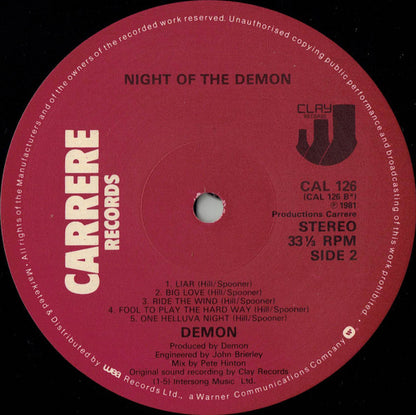 Demon (4) : Night Of The Demon (LP, Album)