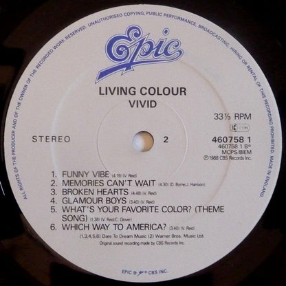 Living Colour : Vivid (LP, Album)