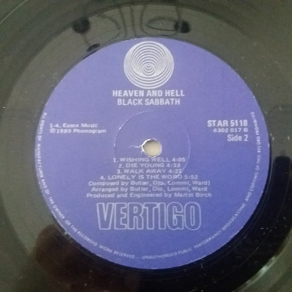 Black Sabbath : Heaven And Hell (LP, Album)