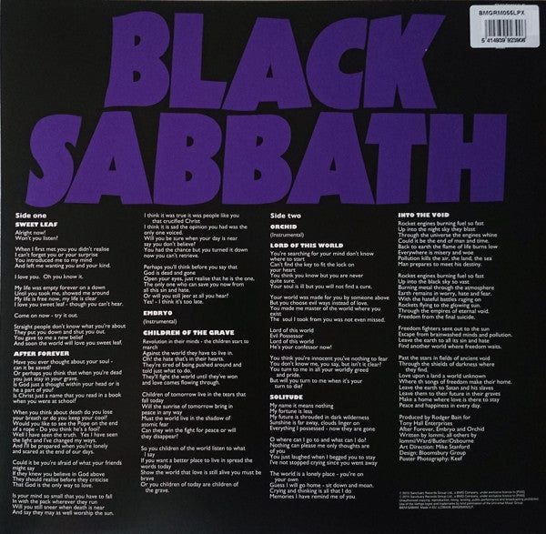Black Sabbath : Master Of Reality (LP, Album, Ltd, RE, RM, S/Edition, 180)