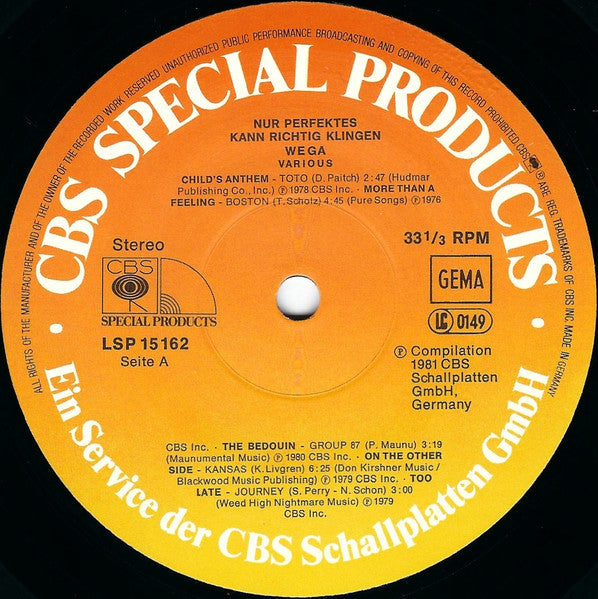 Various : Nur Perfektes Kann Richtig Klingen - WEGA (LP, Comp)
