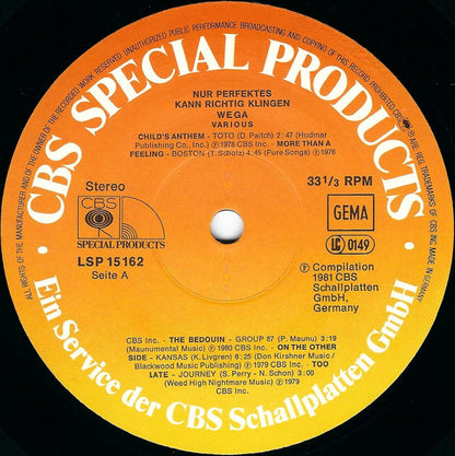 Various : Nur Perfektes Kann Richtig Klingen - WEGA (LP, Comp)