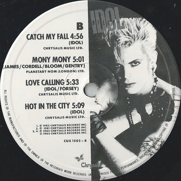 Billy Idol : Vital Idol (LP, Album, Comp, Bla)