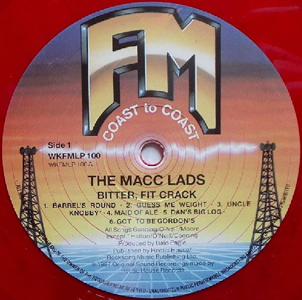 The Macc Lads : Bitter, Fit Crack (LP, Album, Red)