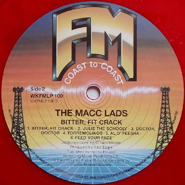 The Macc Lads : Bitter, Fit Crack (LP, Album, Red)