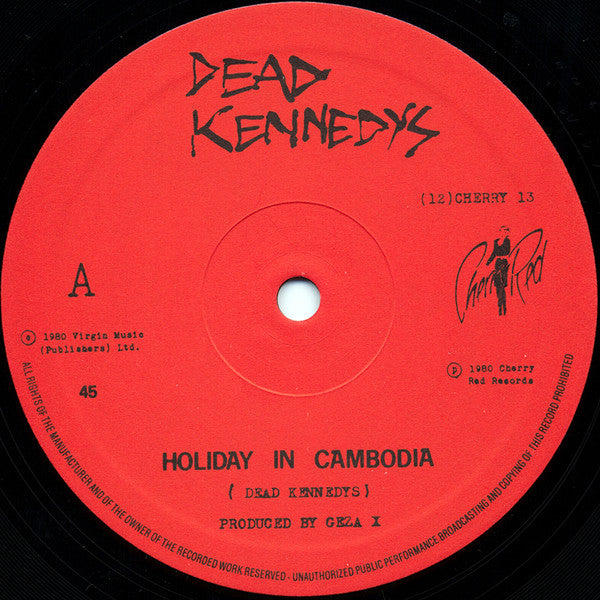 Dead Kennedys : Holiday In Cambodia (12", Single, RE, RP, MPO)