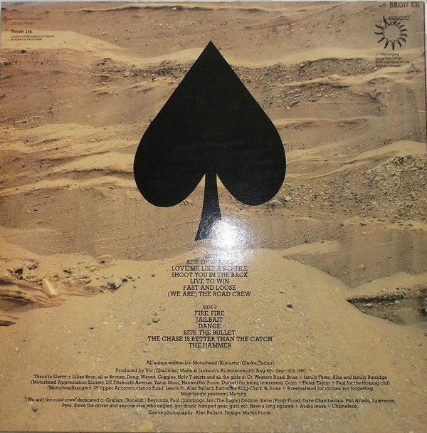 Motörhead : Ace Of Spades (LP, Album, RE)