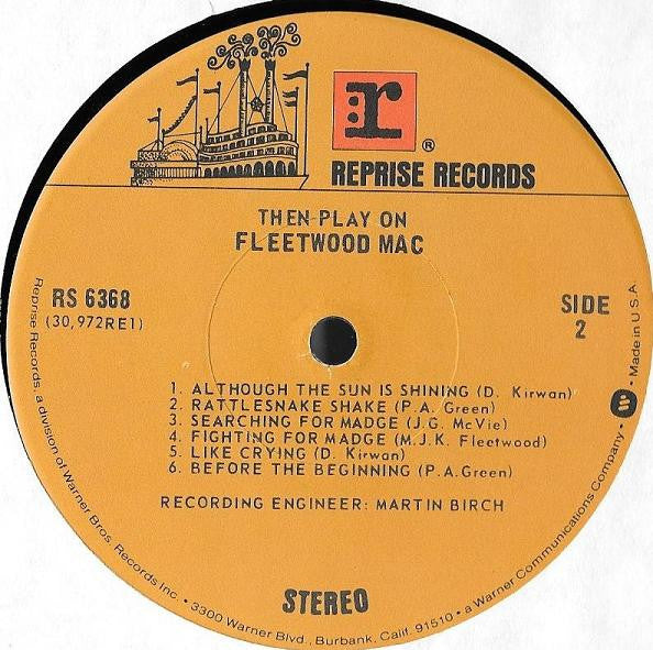Fleetwood Mac : Then Play On (LP, Album, RE, Jac)
