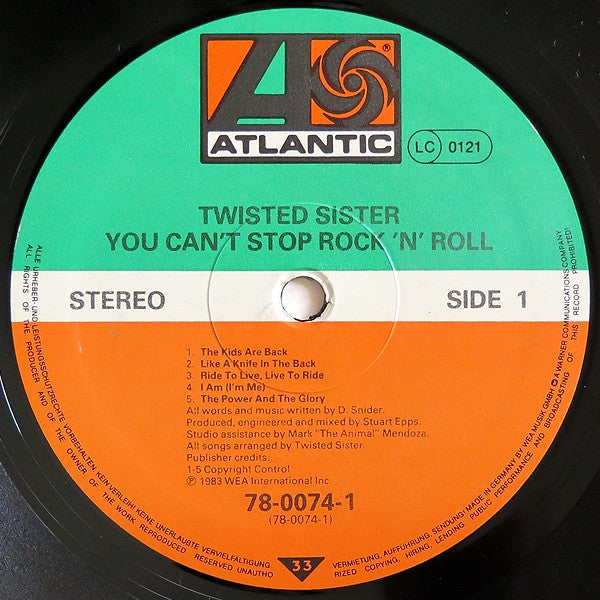 Twisted Sister : You Can't Stop Rock 'N' Roll (LP, Album)