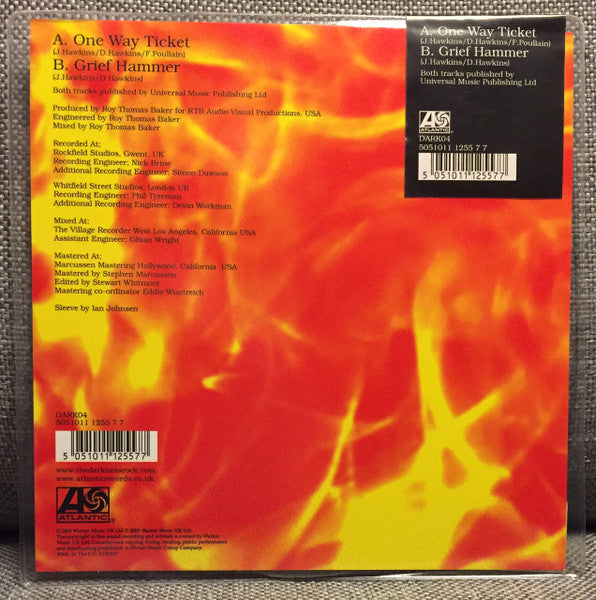 The Darkness : One Way Ticket (7", Single, Ltd, Pic)