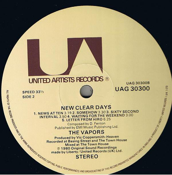 The Vapors : New Clear Days (LP, Album)