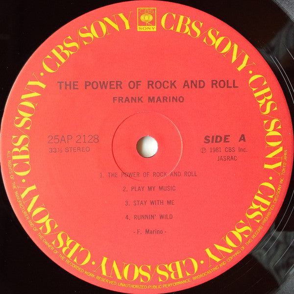 Frank Marino : The Power Of Rock And Roll (LP, Album)