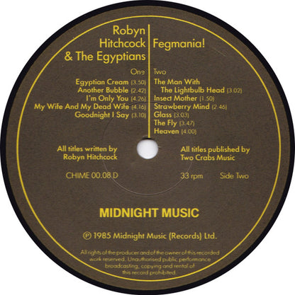 Robyn Hitchcock & The Egyptians : Fegmania! (LP, Album)