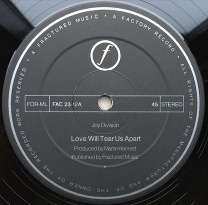 Joy Division : Love Will Tear Us Apart (12", Single, RP, A3/)