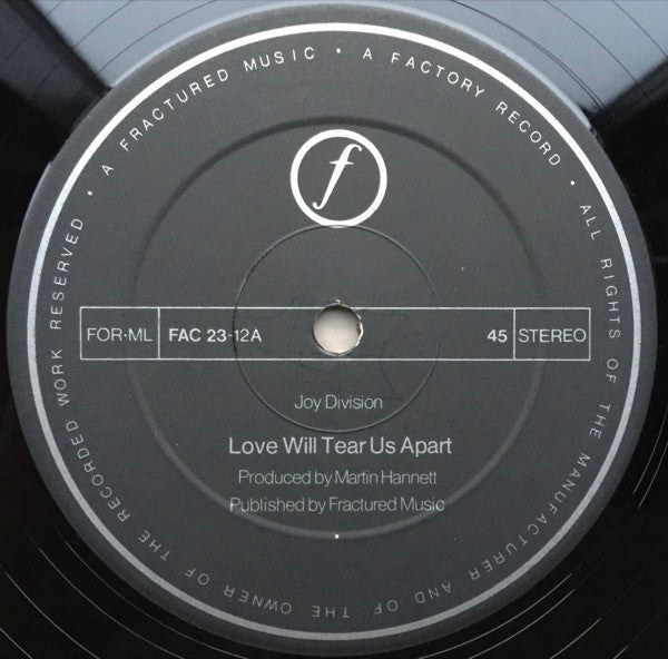 Joy Division : Love Will Tear Us Apart (12", Single, RP, A3/)