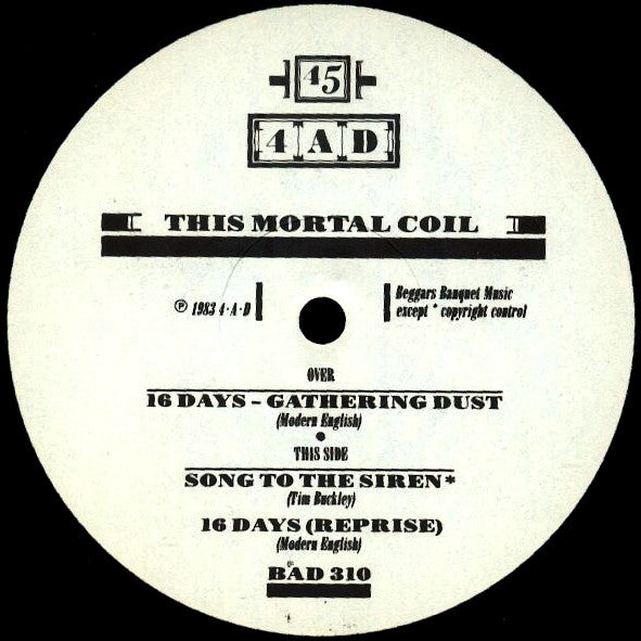 This Mortal Coil : Sixteen Days - Gathering Dust (12", Single)