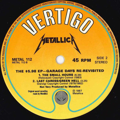 Metallica : The $5.98 E.P. - Garage Days Re-Revisited (12", EP, Maxi)