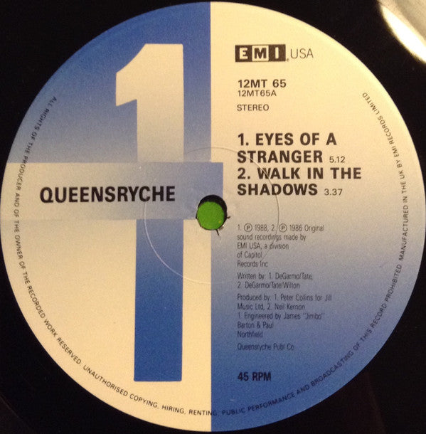 Queensrÿche : Eyes Of A Stranger (12", Single)