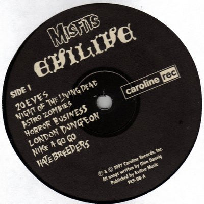 Misfits : Evilive (LP, Album, RP)