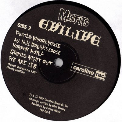Misfits : Evilive (LP, Album, RP)