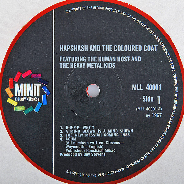 Hapshash & The Coloured Coat : Featuring The Human Host And The Heavy Metal Kids (LP, Album, Mono, Red)
