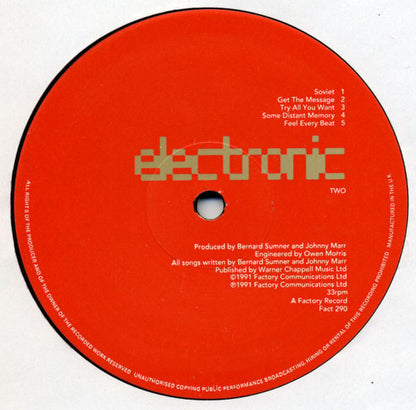Electronic : Electronic (LP, Album)