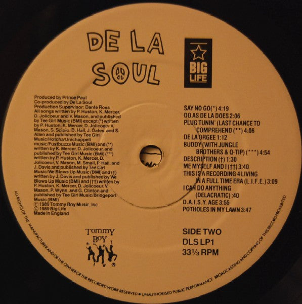 De La Soul : 3 Feet High And Rising (LP, Album, Dam)