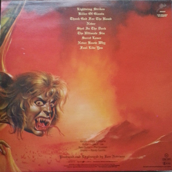 Ozzy Osbourne : The Ultimate Sin (LP, Album)