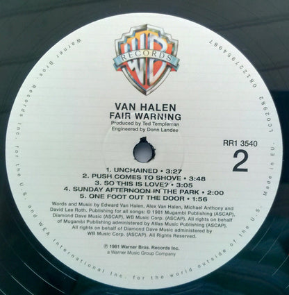Van Halen : Fair Warning (LP, Album, RE, RM, 180)