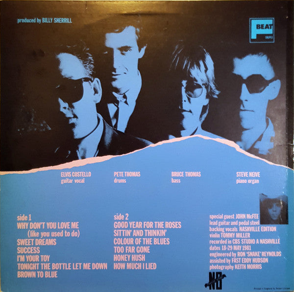 Elvis Costello & The Attractions : Almost Blue (LP, Album, Pin)