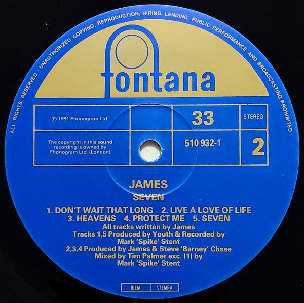 James : Seven (LP, Album)